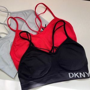 EUC: THREE DKNY Strappy Low-Impact Sports Bras